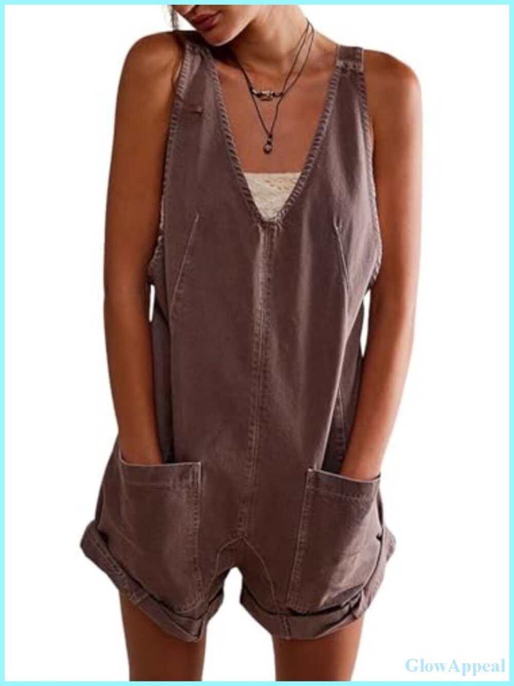 Women Denim Short Overalls Barrel Leg Adjustable Straps Jumpsuit Romper